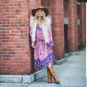 Spell Folktown Boho Midi Dress Blossom